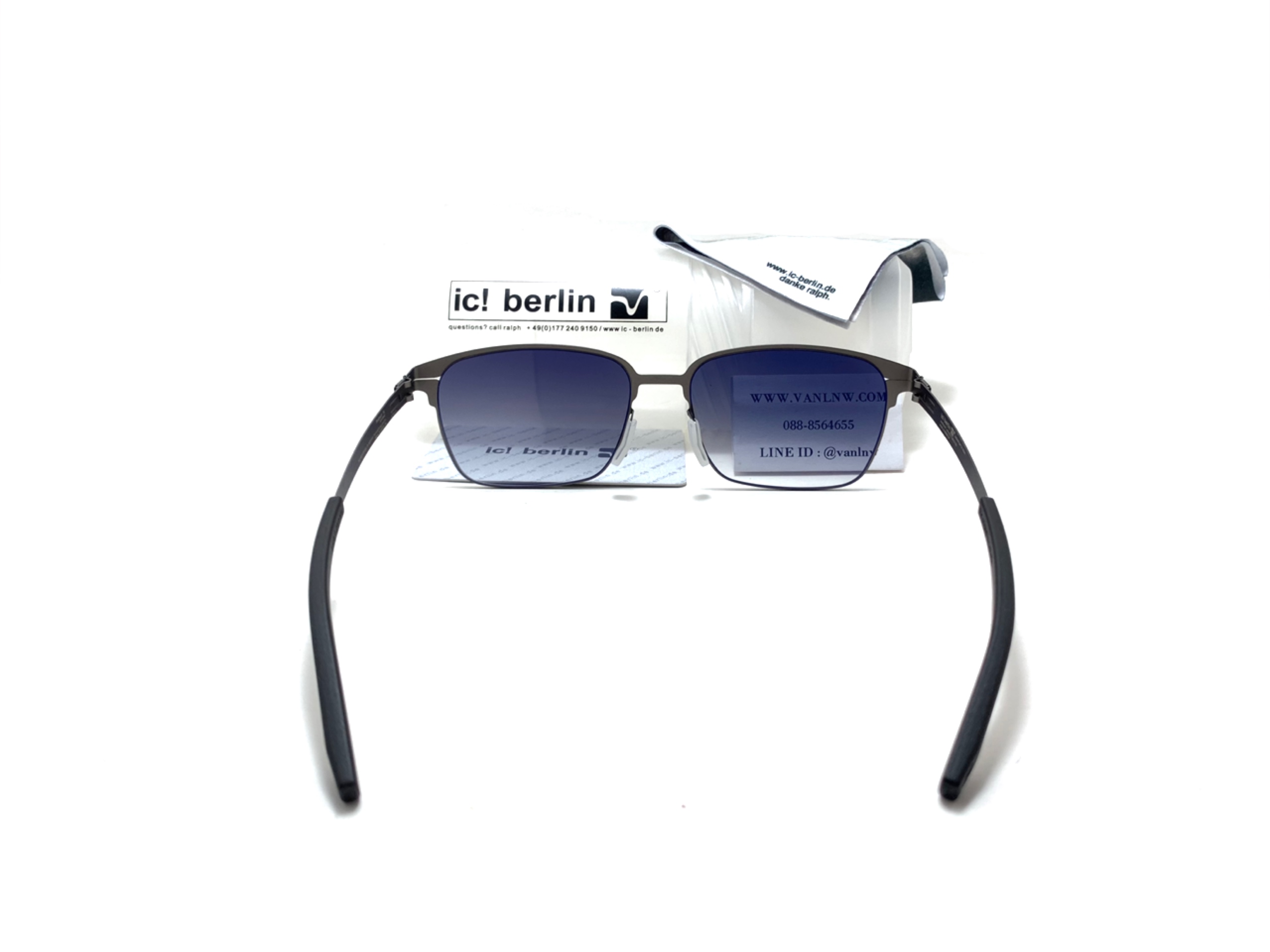 แว่นกันแดด ic berlin model Robert H. gun metal 57-17 <กันเมทัล>