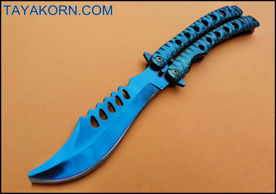 มีดซ้อมควง ซีเอสโก บาลิซอง ZS GO BLUE Balisong Trainer Knife TKBS-ZS6TR