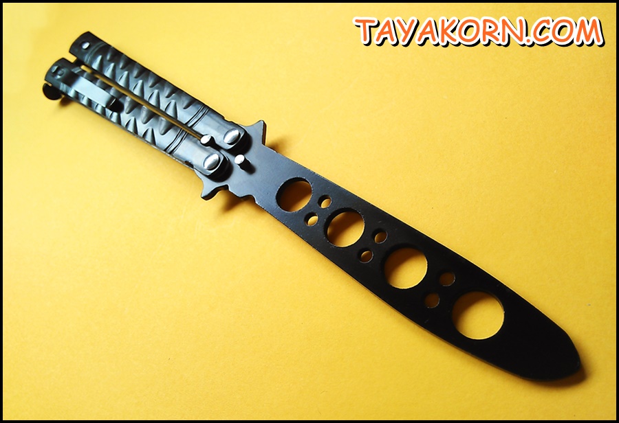 มีดซ้อมควง บาลีซองแบลคธันเดอร์ Black Thunder Balisong trainer Knfie