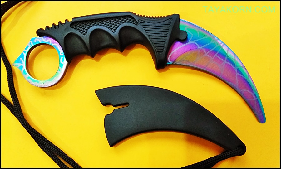 มีดซ้อมควง คารัมบิตเรนโบว์สไปเดอร์ Rainbow Spyder Karambit Knife