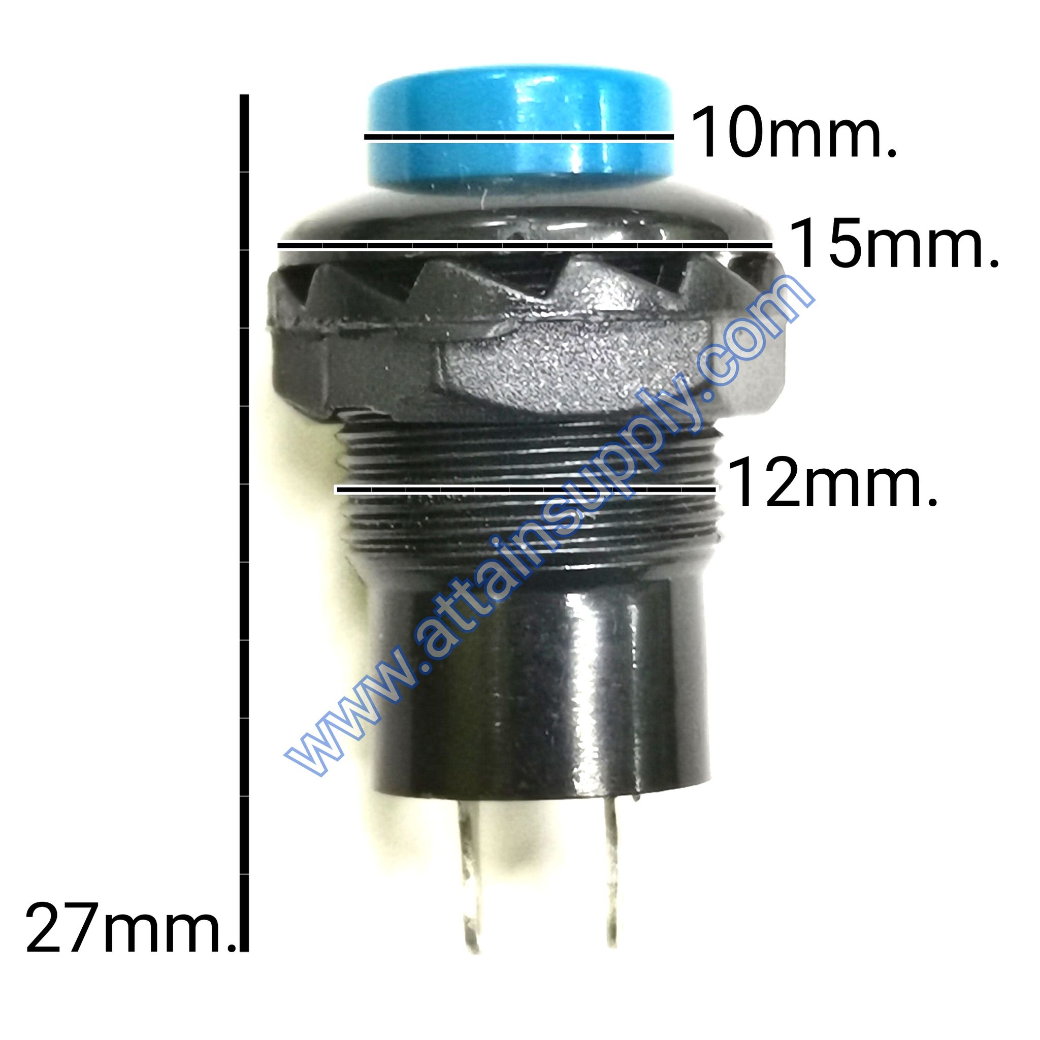 สวิทช์ กดติด-ปล่อยดับ/กลมเงาแหวนพลาสติก-สีน้ำเงิน