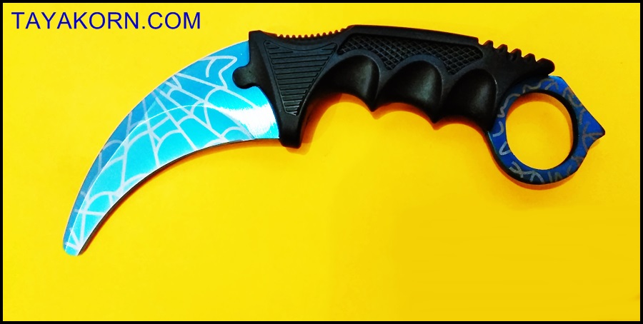 มีดซ้อมควง คารัมบิตบลูสไปเดอร์ Blue Spyder Karambit Trainer Knife TKKB-BS9TR