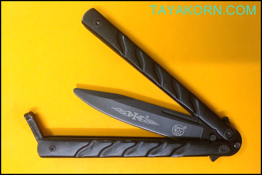 มีดซ้อมควง แบล็คโรโบคอป ฺBLACK ROBOCOP Balisong Trainer TKBS-088TR