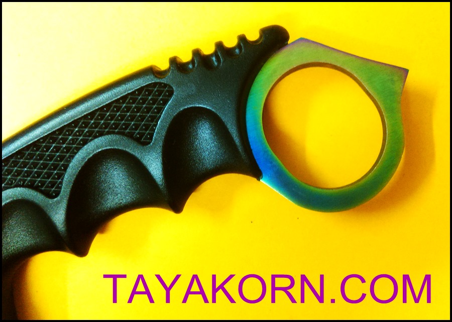มีดซ้อมควง คารัมบิตเรนโบว์อีเกิ้ลคลอ( Eagle Claw ) Rainbow Eagle Claw Karambit TRAINER Knife TKKB-BS7779TR