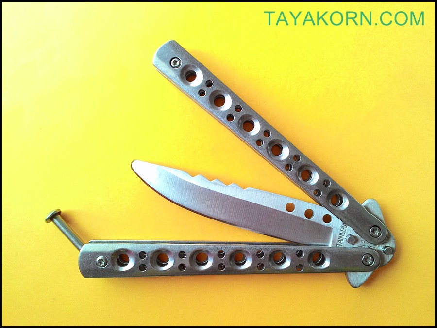 มีดซ้อมควง บาลิซองไวท์โบอิ้ง 747 White Boeing 747 Balisong Trainer Knife TKBS-B747WTR