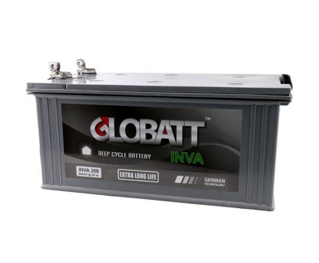 แบตเตอรี่ดีพไซเคิล ( แบตเตอรี่ Deep cycle ) 200Ah 12V ยี่ห้อ GLOBATT ( INVA )