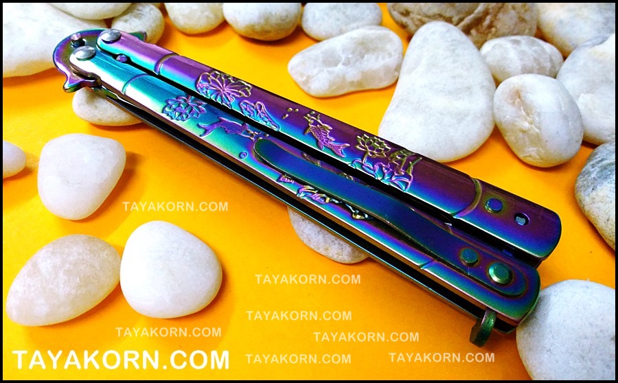 มีดซ้อมควง เรนโบว์ฟิชบาลิซอง Rainbow Fish Balisong Trainer Knife TKBS-RF8TR
