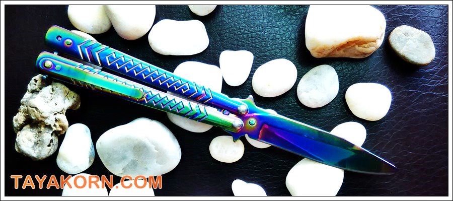 มีดซ้อมควง บาลีซองเรนโบว์ไดมอนด์เทรนเนอร์ Rainbow Diamond Balisong Trainer