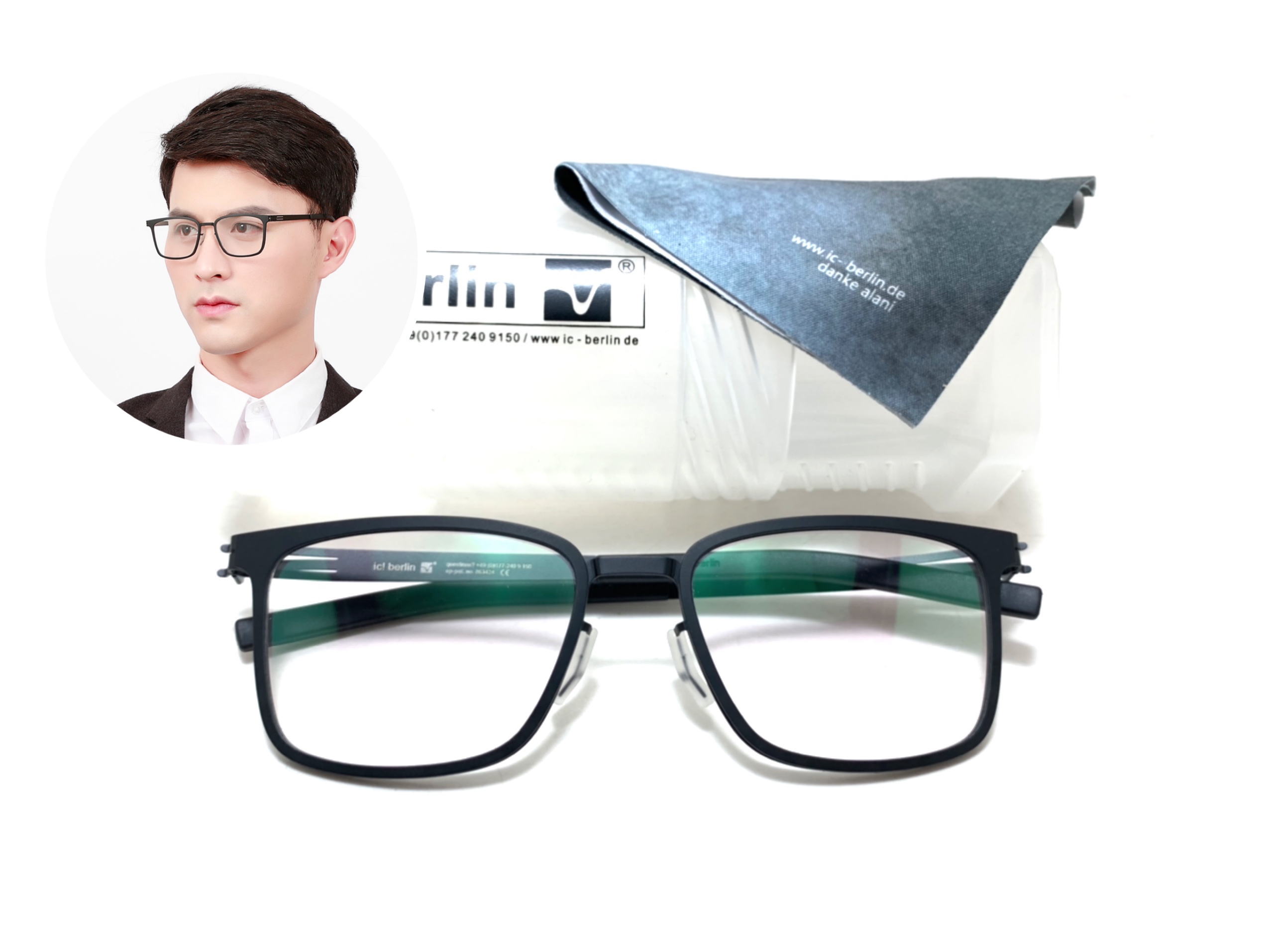 แว่นสายตา ic berlin T116 black 54-19 <ดำ>