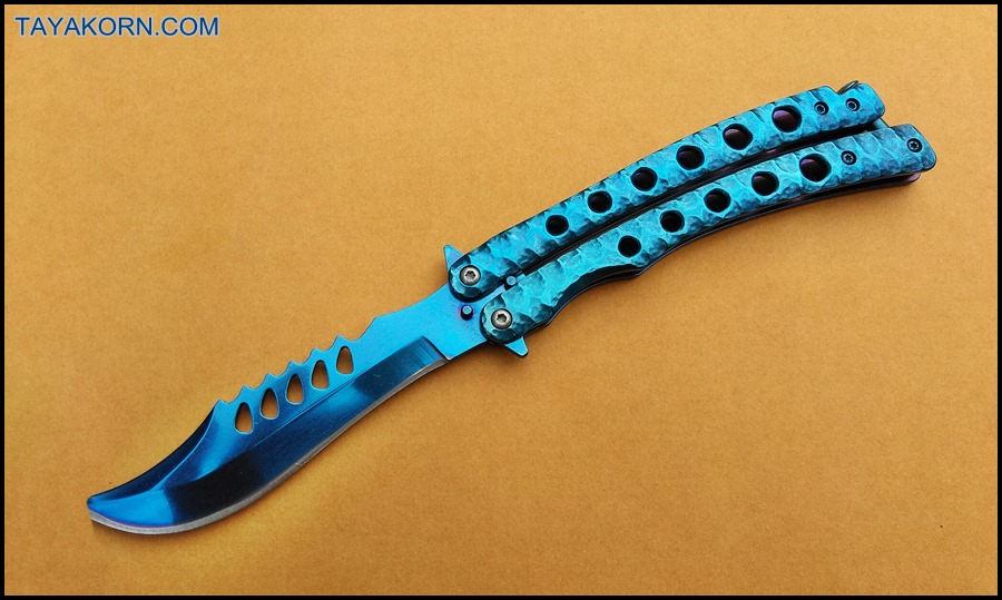 มีดซ้อมควง ซีเอสโก บาลิซอง ZS GO BLUE Balisong Trainer Knife TKBS-ZS6TR