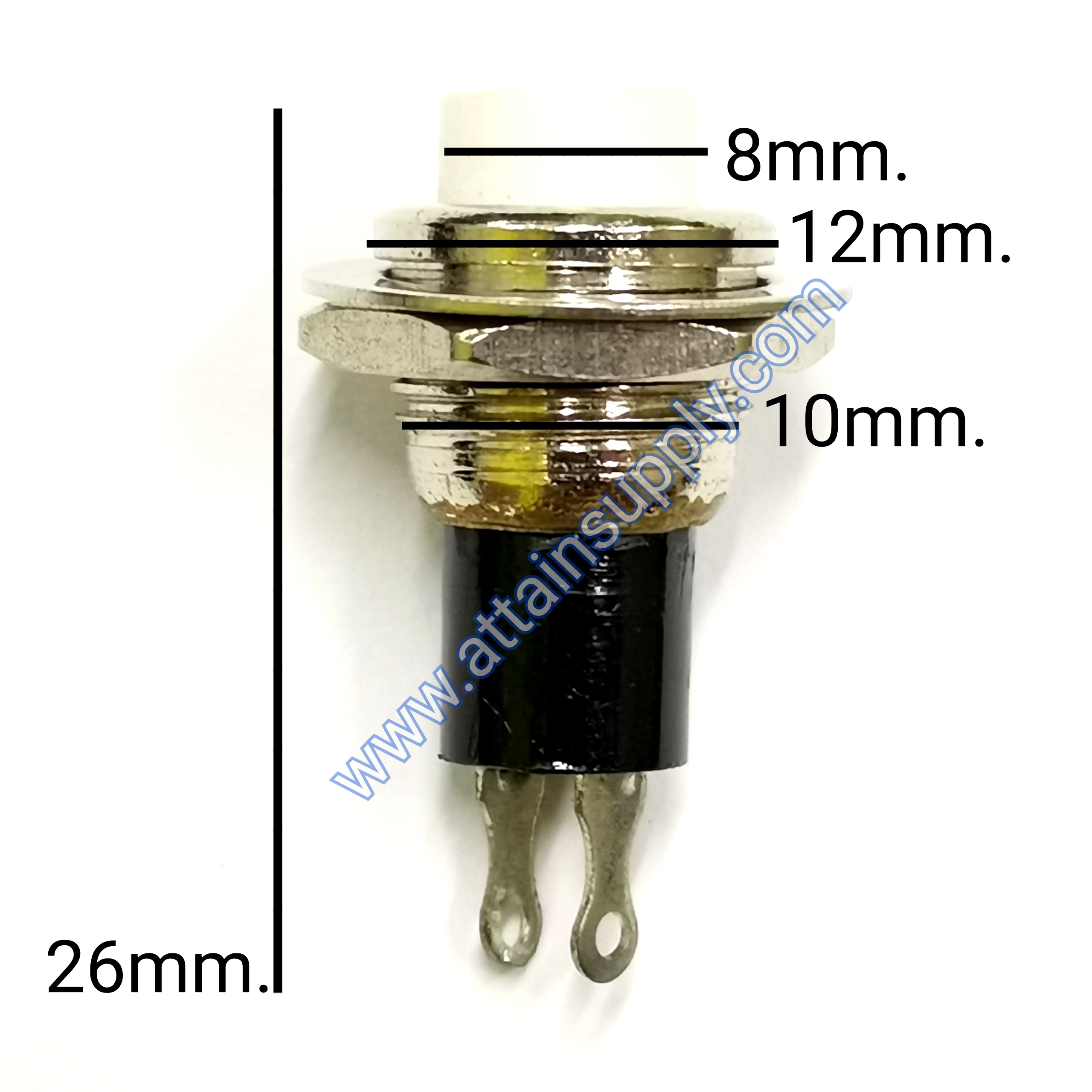 สวิทช์ กดติด-ปล่อยดับ/กลมแหวนกลม-สีขาว