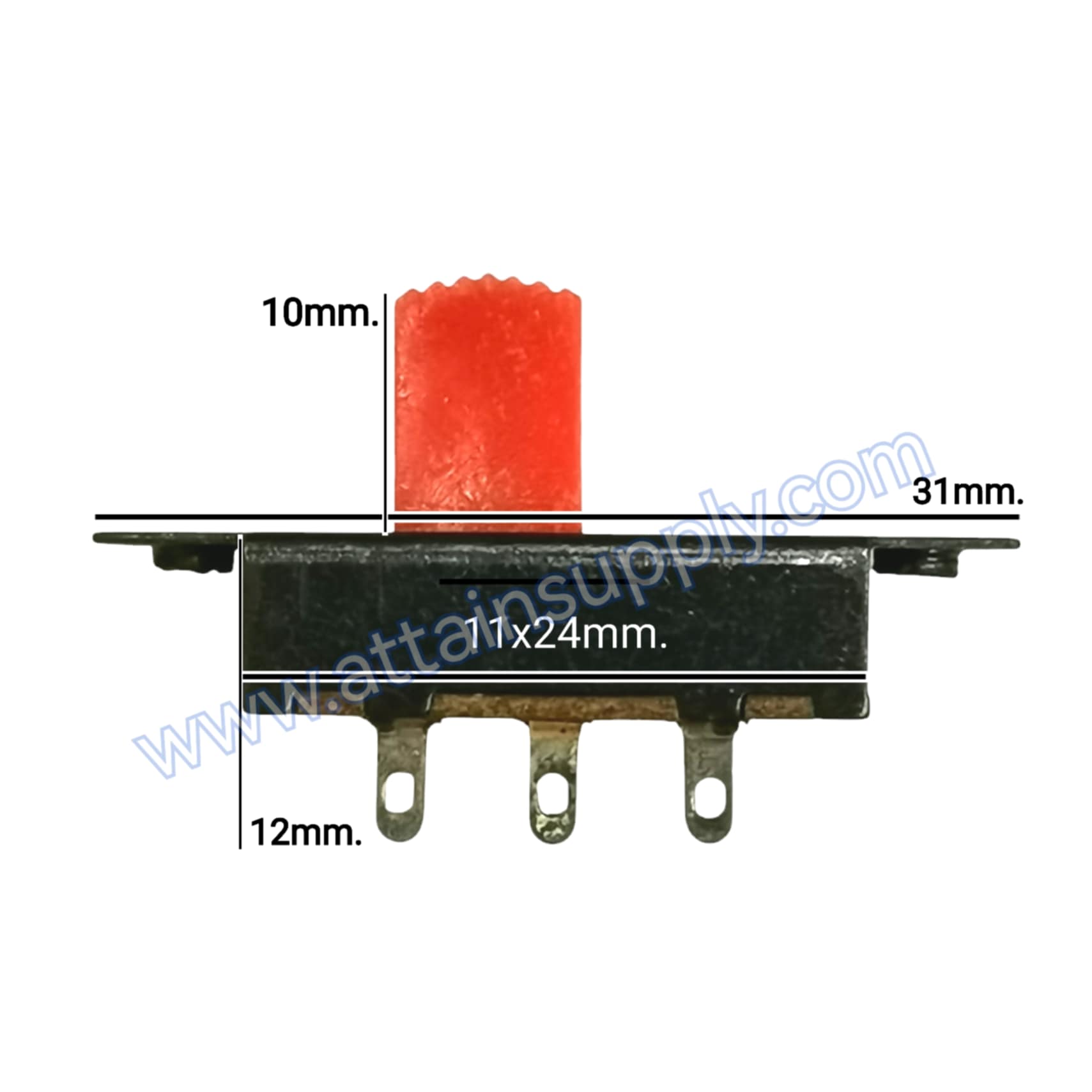 สวิทช์เลื่อน ON-OFF 6ขา/สีแดง