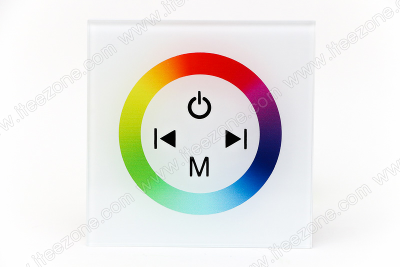 RGB controller 12A แบบ Glass Panel หน้าปัดสีขาว มีเสียงตอนสัมผัสควบคุม
