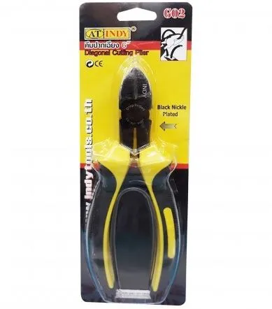 คีมปากตัด ขนาด 6 นิ้ว AT INDY G02 ดำ เหลือง