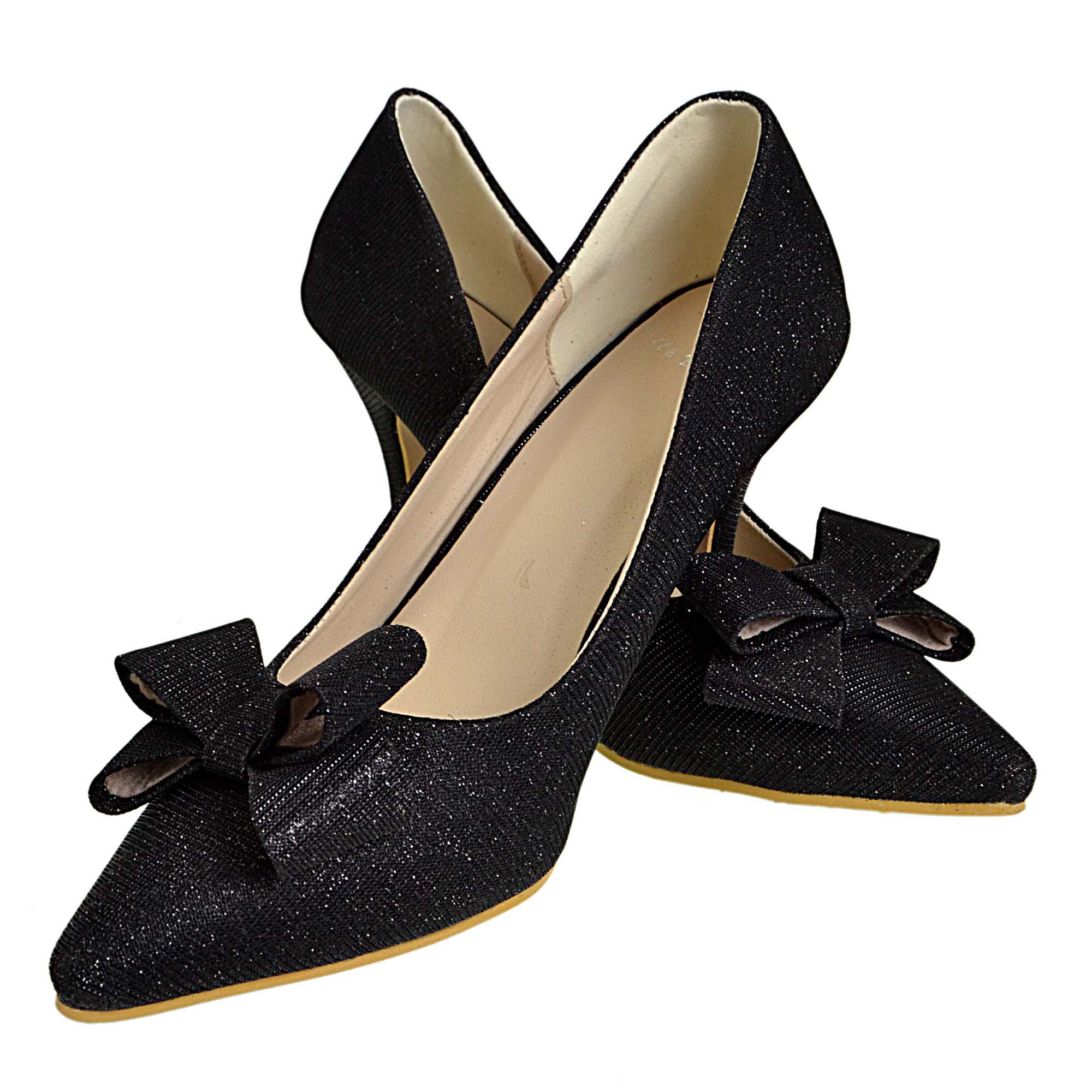 พร้อมส่ง Size 36 รองเท้าคัชชู Gritter สีดำ หัวแหลมแต่งโบว์ ส้นสูง 1.5 นิ้ว