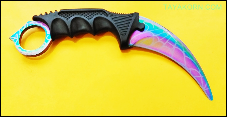 มีดซ้อมควง คารัมบิตเรนโบว์สไปเดอร์ Rainbow Spyder Karambit Knife