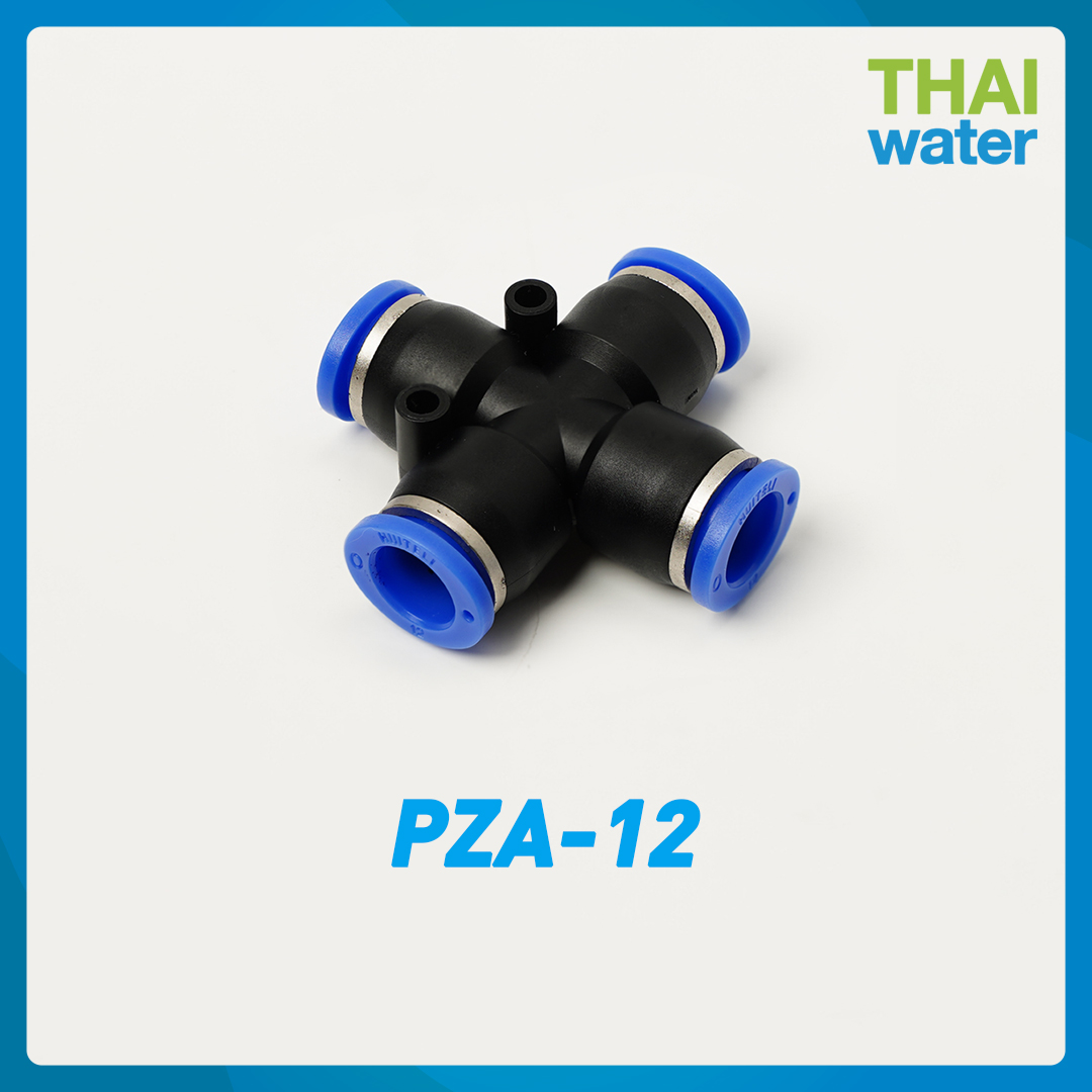 02-SPZA12-BK PZA-12 ข้อต่อลม 4 ทาง ขนาด 12 mm