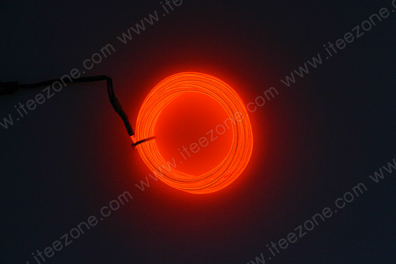 EL Wire 5 เมตร + รางถ่าน AA 2 ก้อน / สีแดง