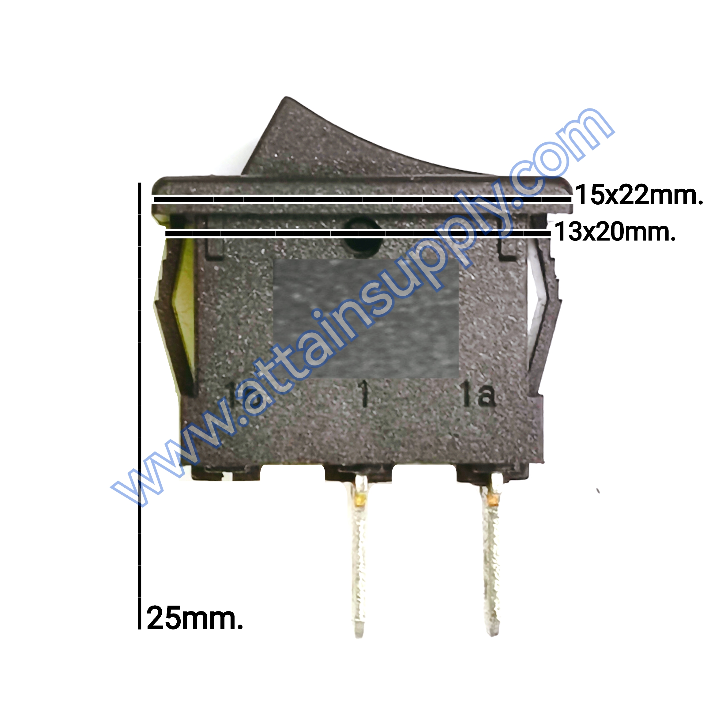 สวิทช์เหลี่ยมเล็กจุดขาว**รุ่นเด้งกลับ 2ขา/ไม่มีไฟ-สีดำ