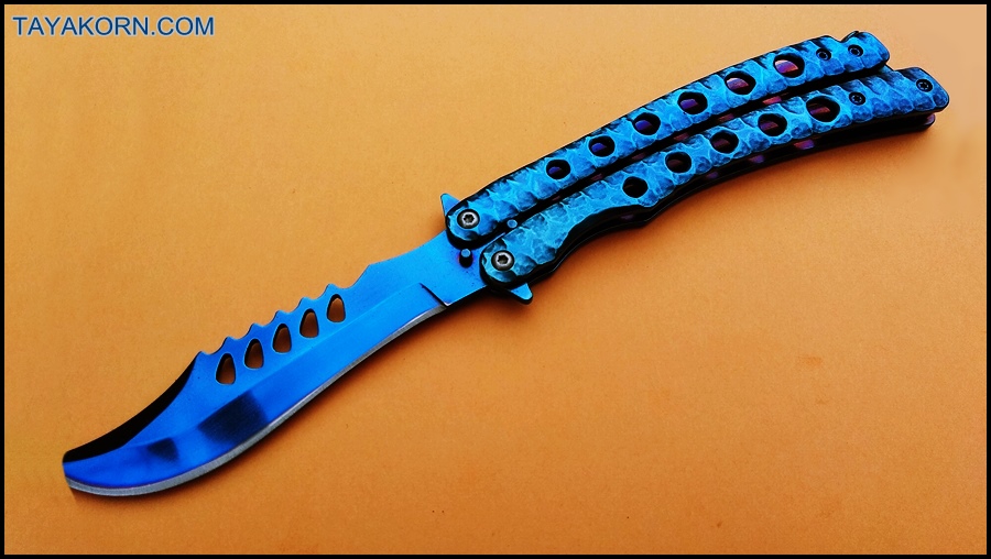 มีดซ้อมควง ซีเอสโก บาลิซอง ZS GO BLUE Balisong Trainer Knife TKBS-ZS6TR