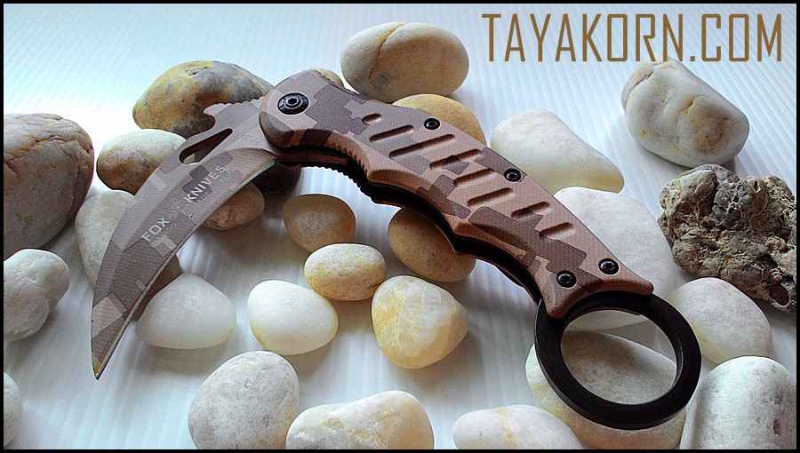 มีดคารัมบิตแอร์ฟ็อกเดสเสิร์ทคาโม่ Air Fox Desert Camo Karambit TKKB-AD2