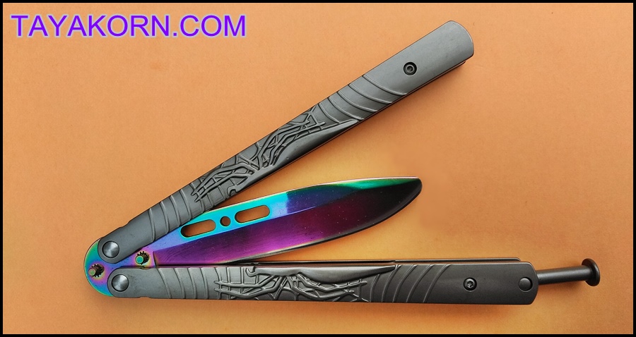 มีดซ้อมควง บาลีซองซิลเวอร์สไปเดอร์ Silver Spider Balisong Trainer TKBS-BT4TR