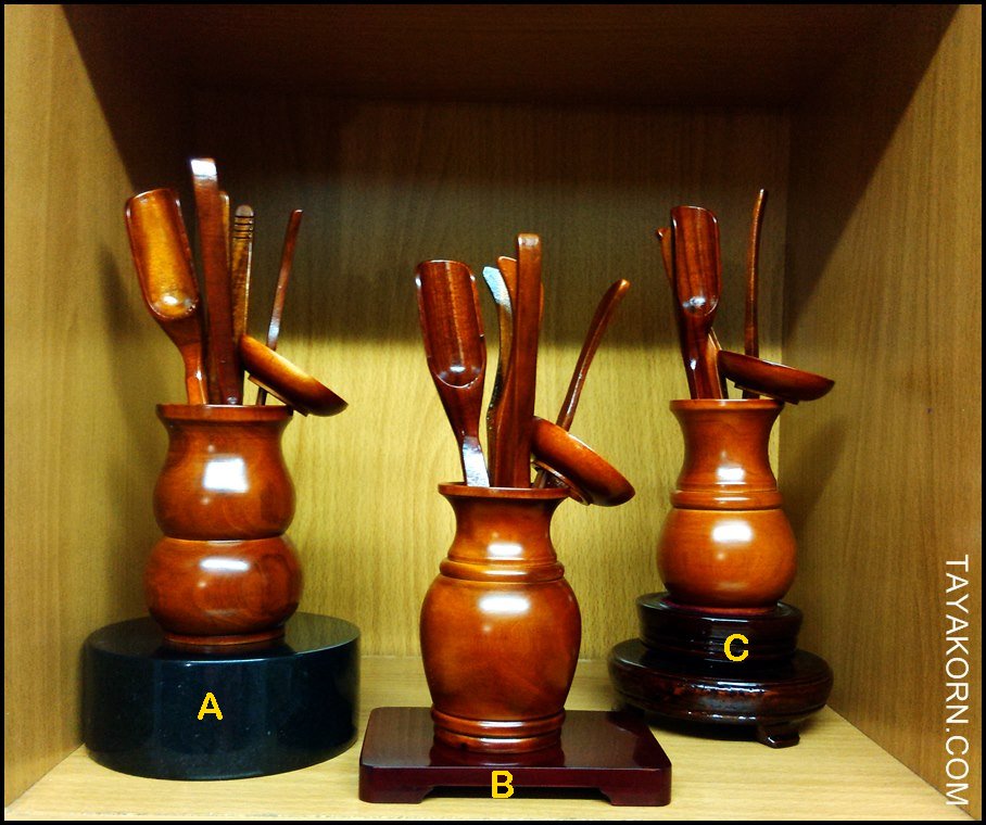 อุปกรณ์ชงชาจีนไม้แท้ อุปกรณ์ 5 ชิ้น Brown Chinese TeaTools TKTT-881