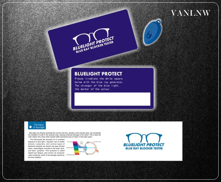 ชุดทดทอบแว่นกรองแสงสีฟ้า Blue Ray Block Tester ใช้งานง่ายไม่ยุ่งยาก ทดสอบเองได้ที่บ้าน