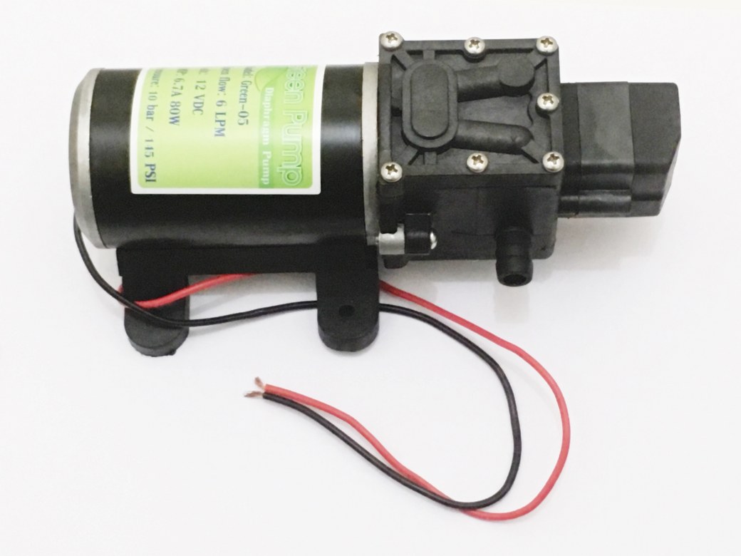 ปั๊มน้ำ ปั๊มพ่นยา DC12V รุ่น GREEN-05 แรงดัน 10 บาร์ แบบเสียบสาย 3/8"