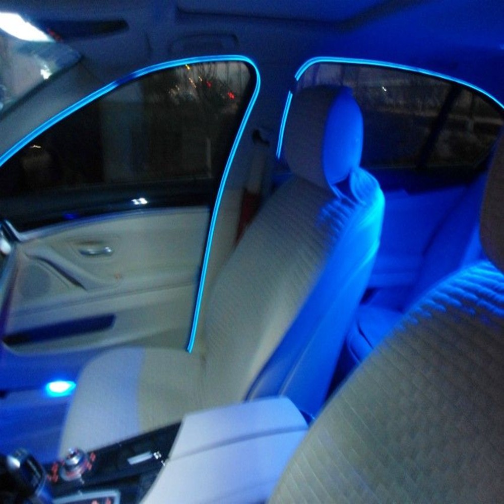 EL Wire 5 เมตร + รางถ่าน AA 2 ก้อน / สีน้ำเงิน