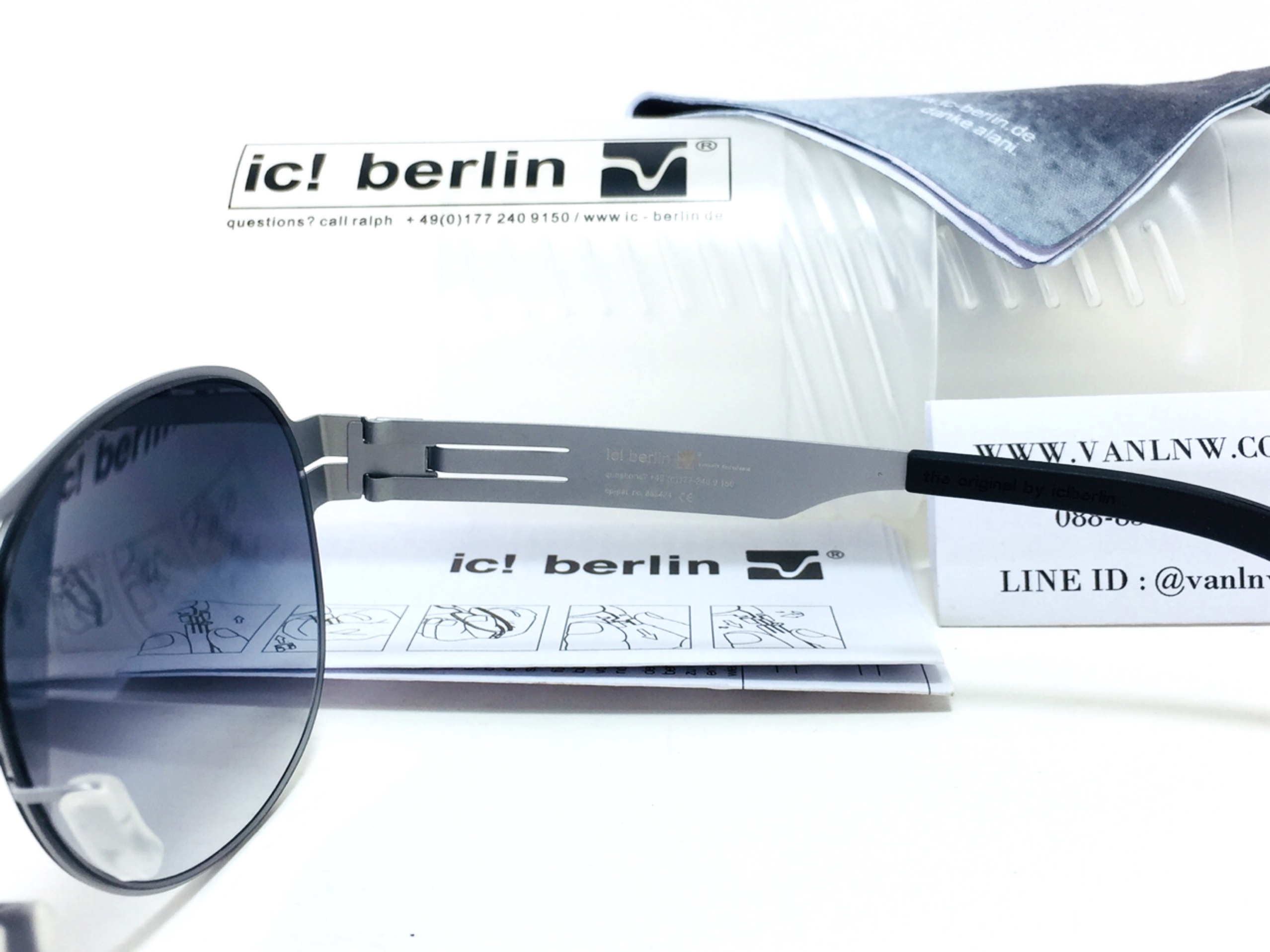 แว่นกันแดด ic berlin model M0132 raf s. chrome 61-14 <เงิน>