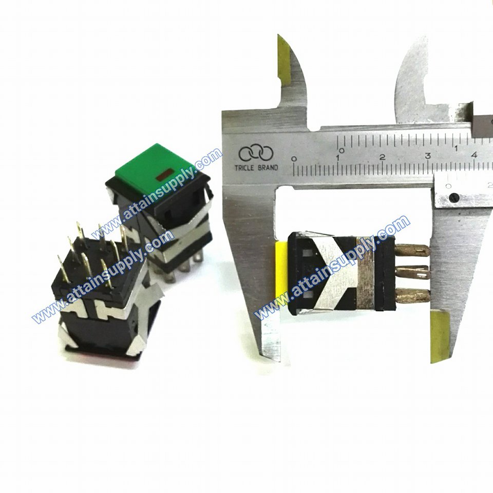 สวิทช์กดติด-ปล่อยดับ 220V/8ขาเหลี่ยมมีไฟ*หลอดไฟค่า 3V./สีแดง