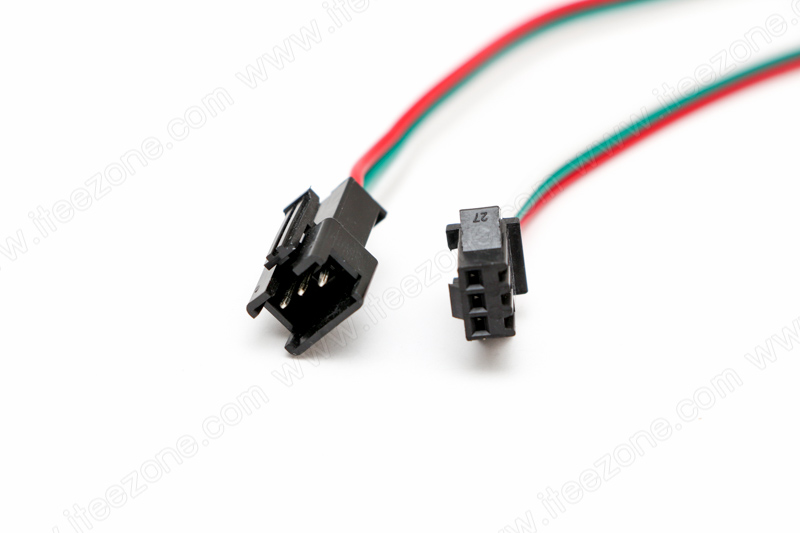 สายไฟ RGB 3 pin ไฟวิ่งดิจิตอล IC หัวคลิปล็อค 15 cm (คู่ตัวผู้-ตัวเมีย)