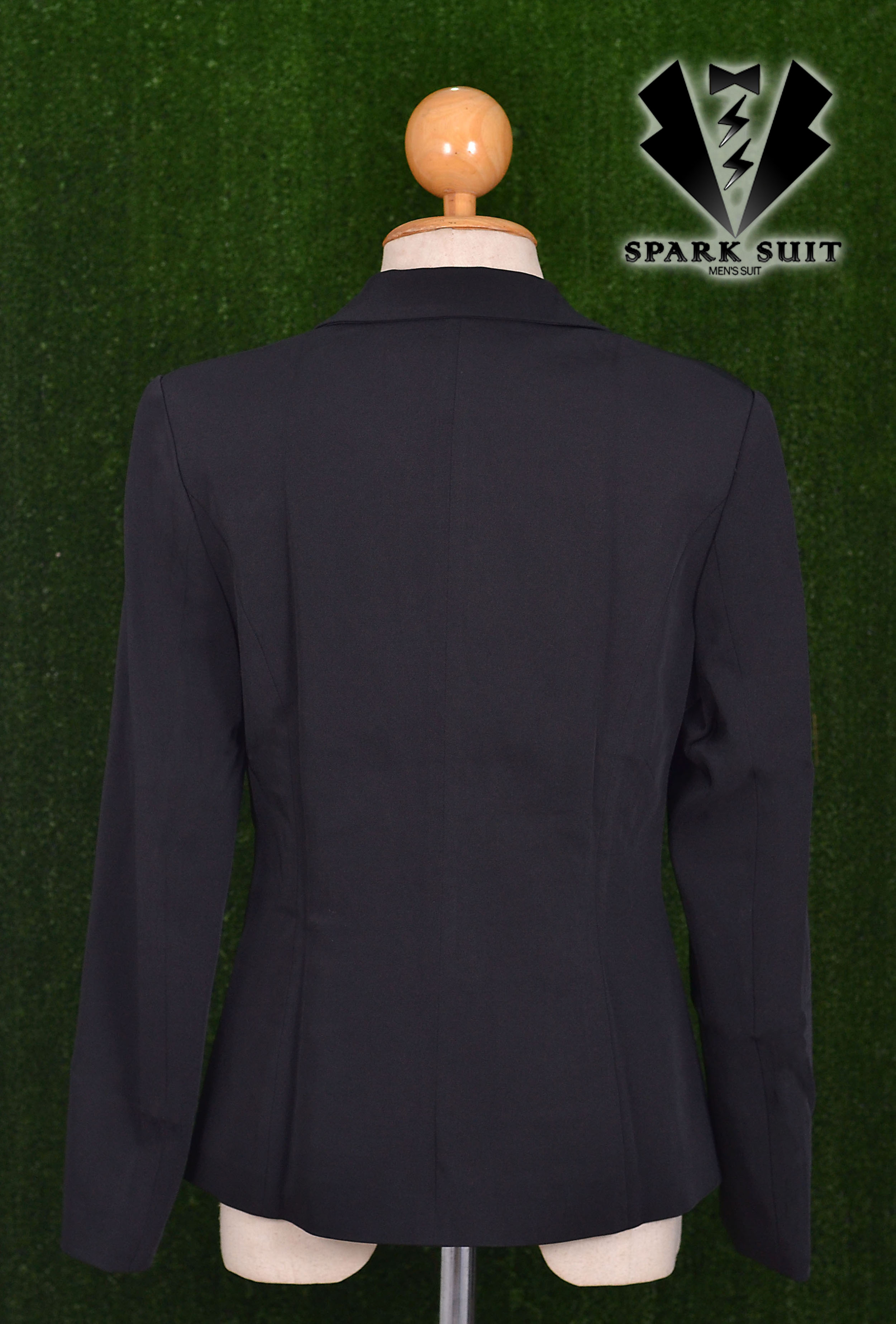 ชุดสูทผู้หญิง สีดำ ผ้าฮานาโกะ สูท+กางเกง Size L