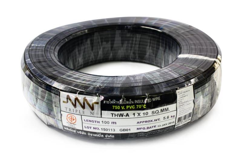 สายไฟ THW คละสี แดง เขียว น้ำเงิน เทา ดำ ยาว 100 ม. ขนาด 2.5/4/6/10 คละสี ดำ น้ำเงิน เหลือง เขียวย ขาว