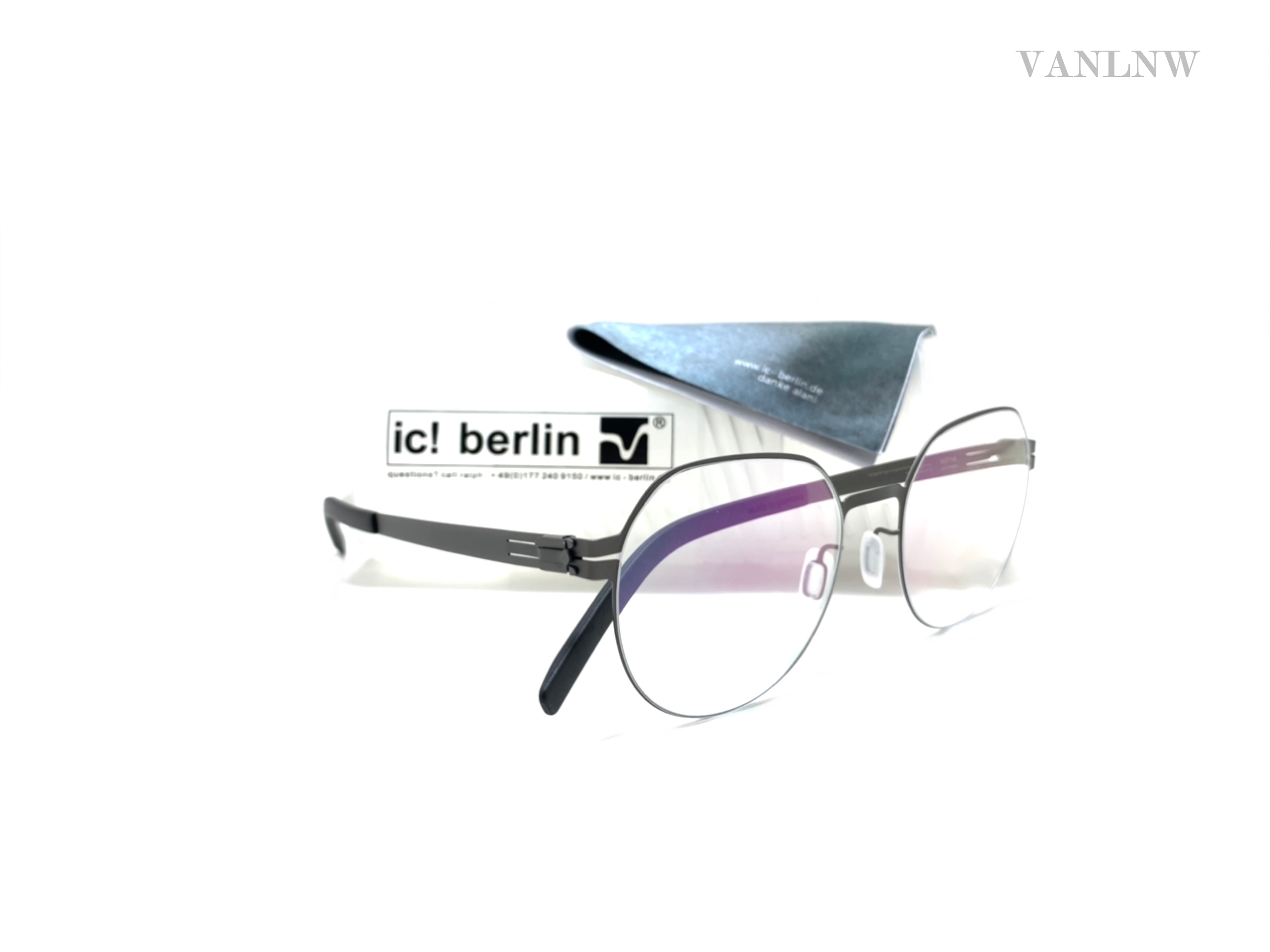 แว่นสายตา ic berlin model M714 gun metal 50-19 <กันเมทัล>