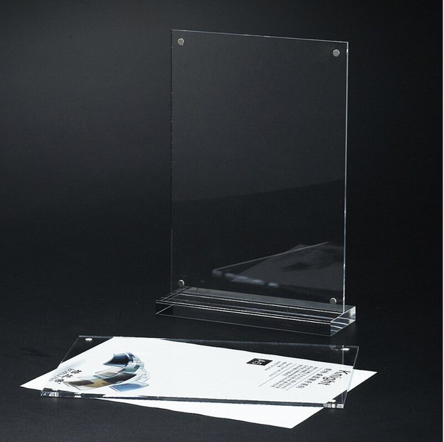 A3 กรอบรูปตั้งโต๊ะ แม่เหล็กประกบ ตัว T แนวตั้ง (สั่งผลิต) ใส ชิ้น