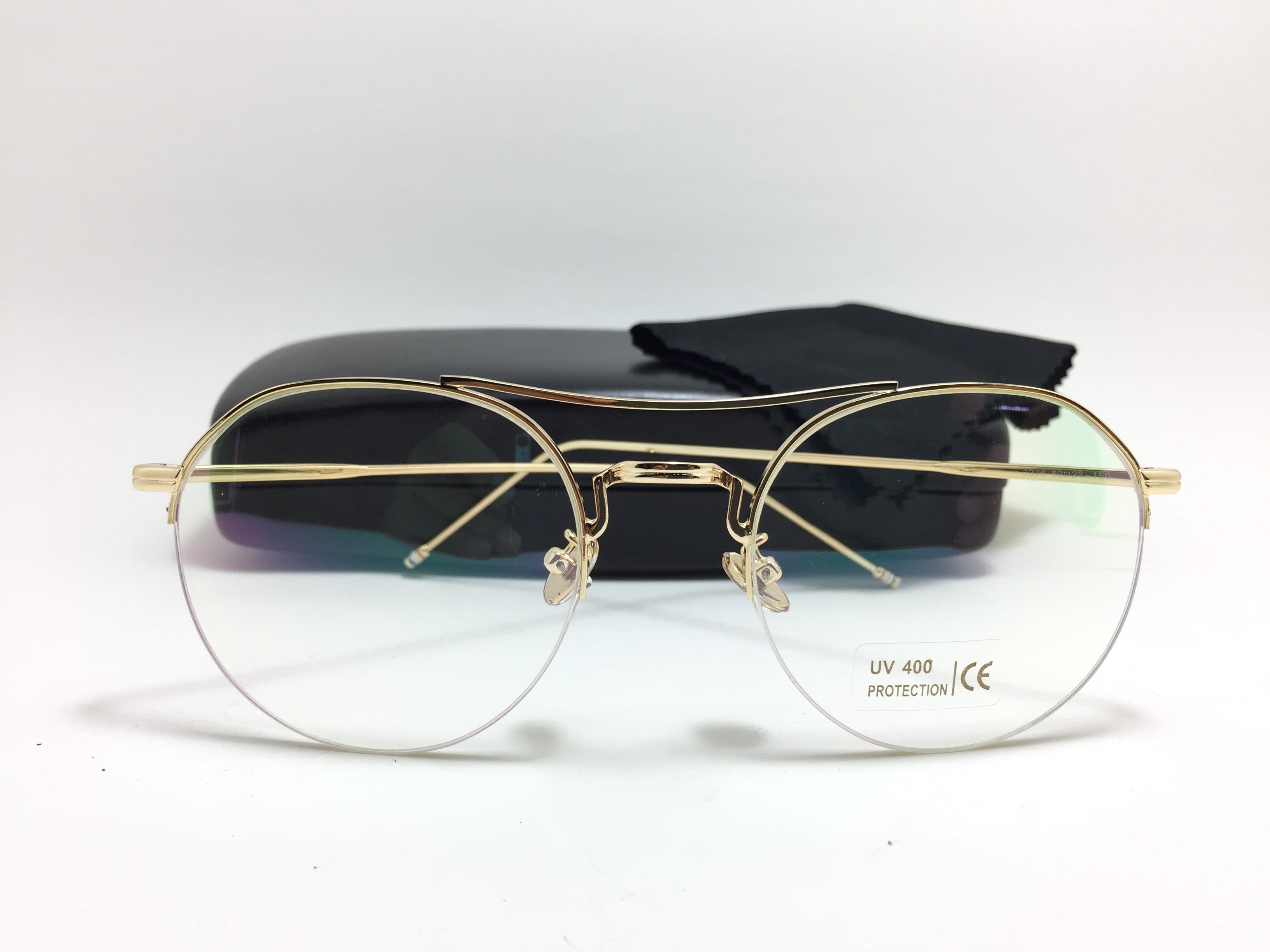 แว่นกันแดดแฟชั่น Gold Box Flat Light Microscopy 3326 52-23 150 <ทอง>