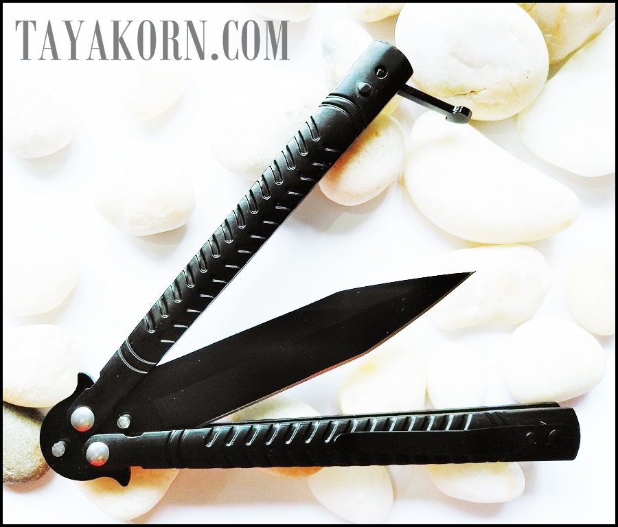 มีดควง แบล็คมิชิลิน ฺBlack Mishilin Balisong Knife TKBS-BM6