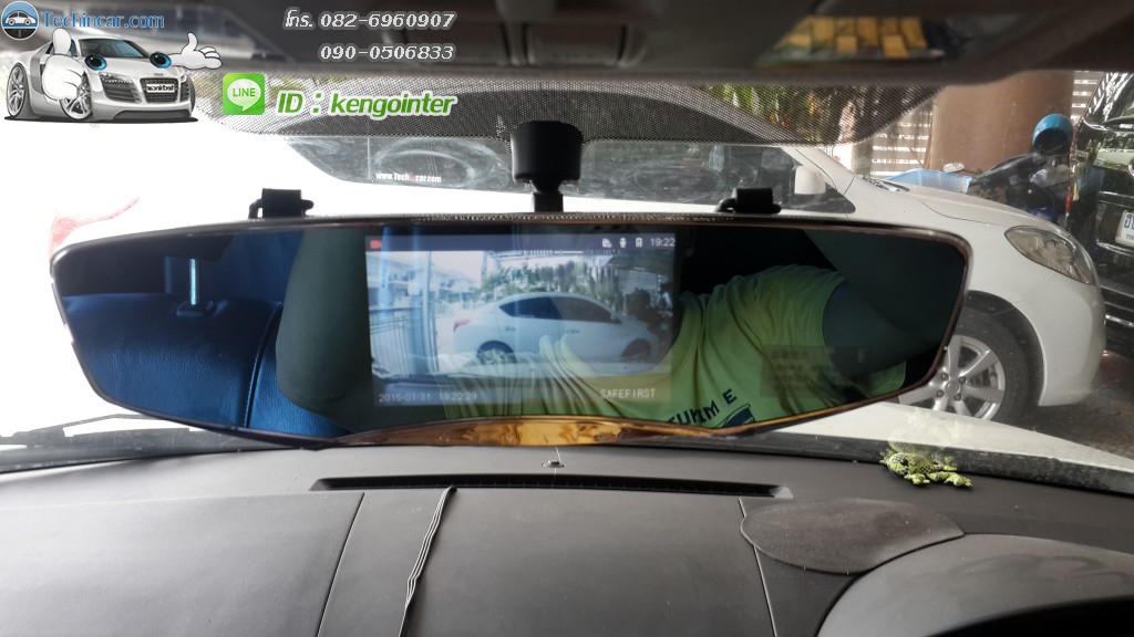 กล้องจอกระจก2016 จอ5.0" + กล้องวีดีโอหน้าหลัง + กล้องถอยหลัง Car Camcoder Q3 รุ่นใหม่ล่าสุด