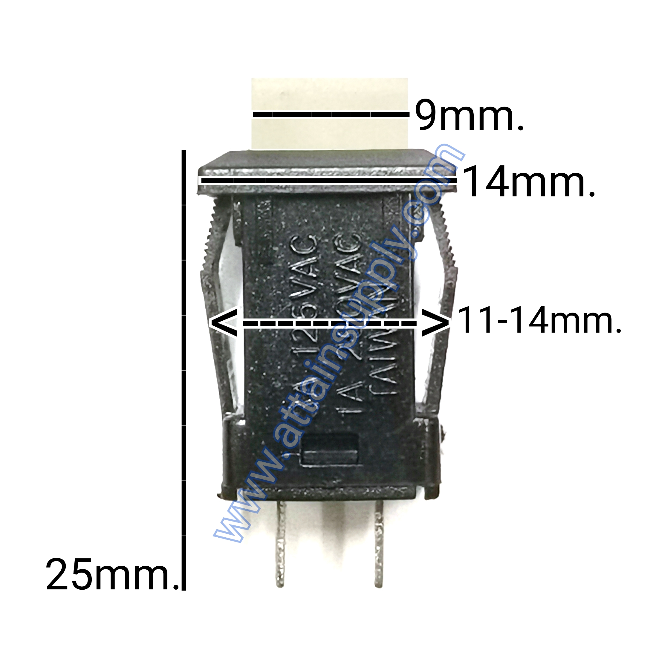 สวิทช์ กดติด-กดดับ/เหลี่ยมริมล็อค-สีขาว(TAIWAN)