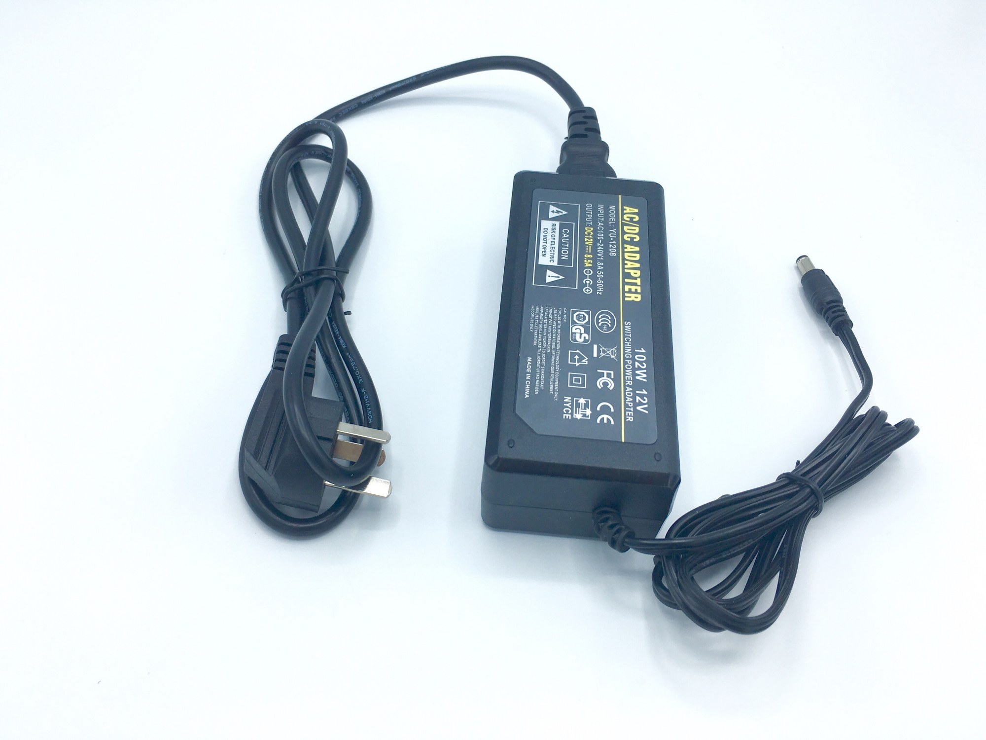 อะแดปเตอร์ Adapter 12VDC 8.5A 5.5 mm. x 2.5 mm. รุ่น YU-1208