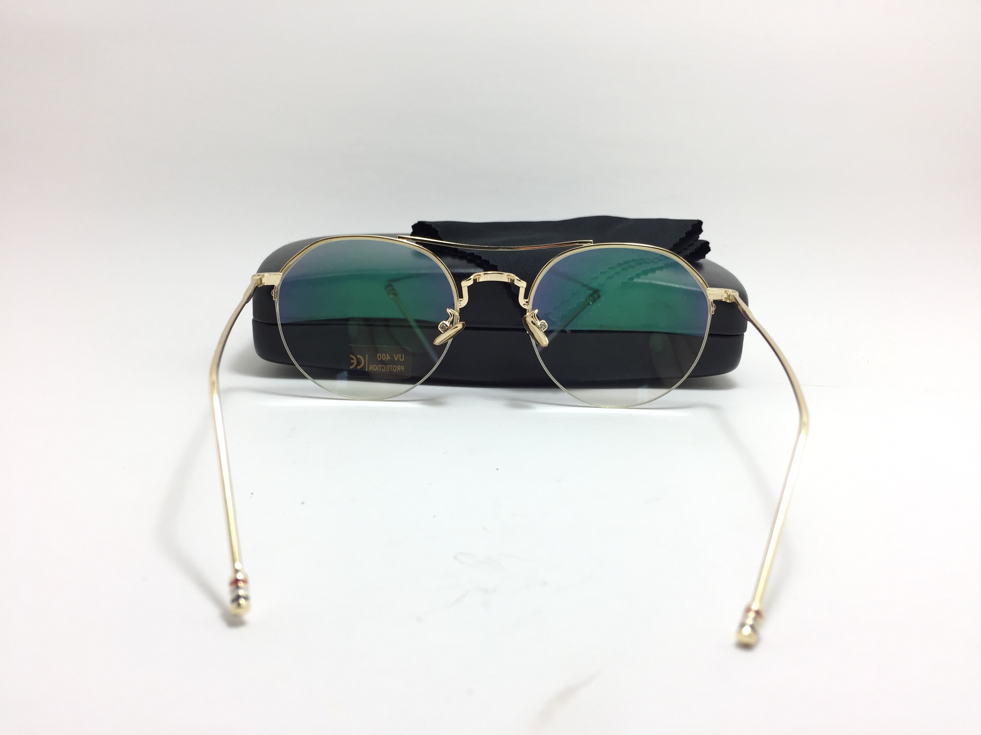 แว่นกันแดดแฟชั่น Gold Box Flat Light Microscopy 3326 52-23 150 <ทอง>