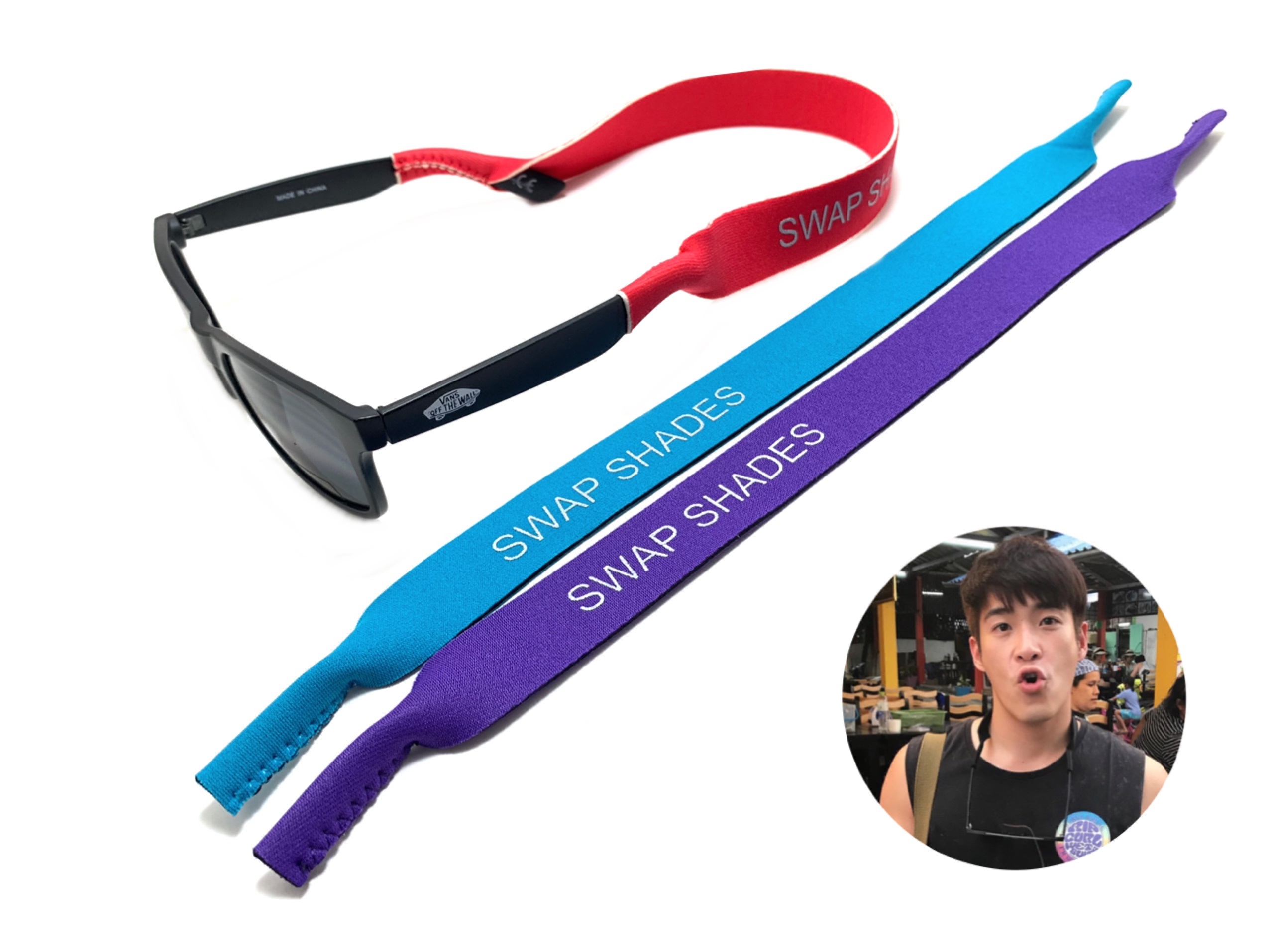 สายคล้องแว่น SWAP SHADES วัสดุ Neoprene ทำความสะอาดง่าย ระบายเหงื่อได้ดี น้ำหนักเบา