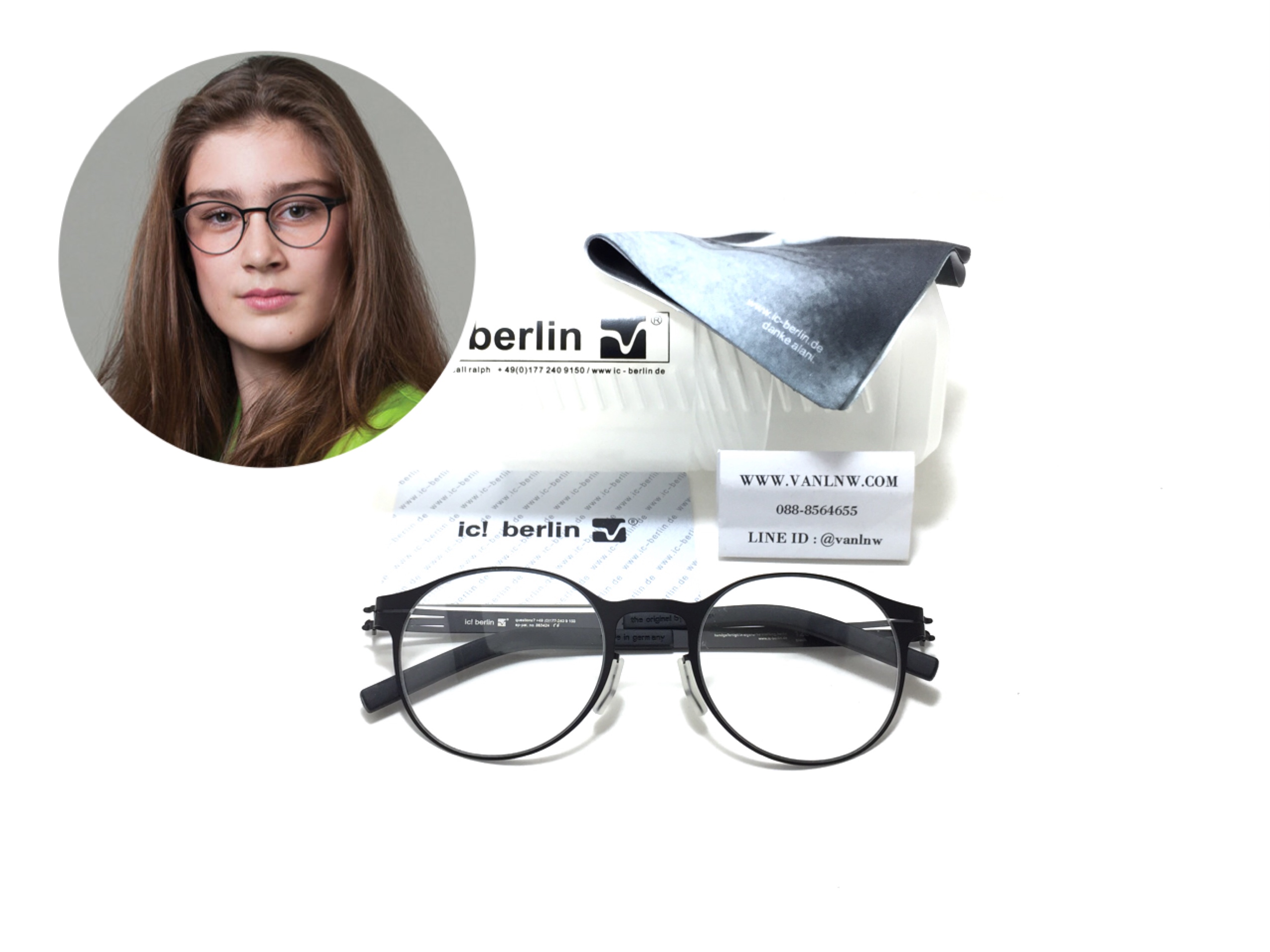 แว่นสายตา ic berlin model 125 foxweg black 49-21 <ดำ>