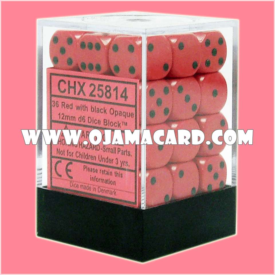 Chessex 12MM D6 Dice Block — Opaque : Red / Black「1 Dice」