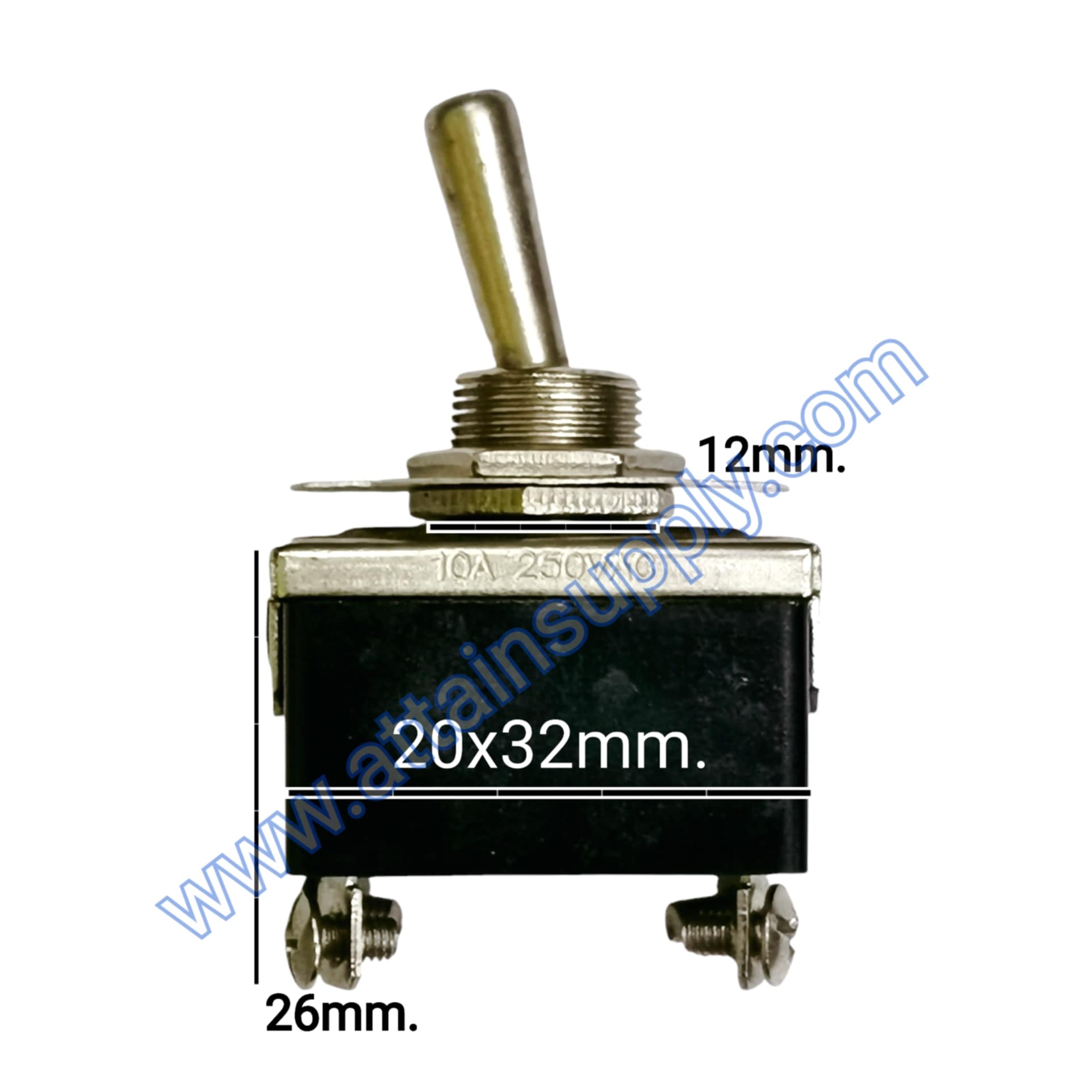 สวิทช์โยก ON-OFF 4ขา-แบบขันน็อต/สีดำ