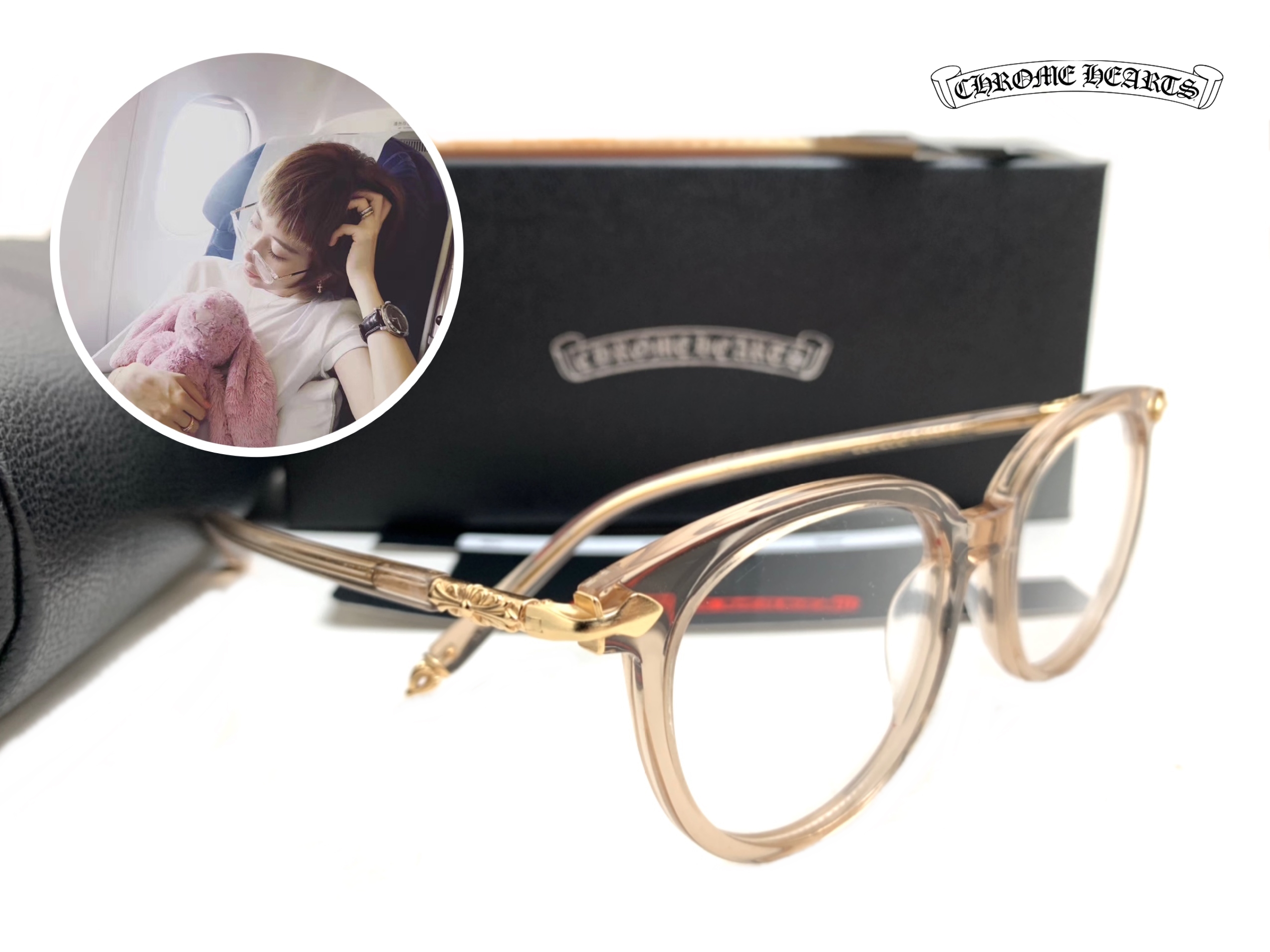 แว่นสายตา Chrome Heart BLUEBERRY MUFFIN CRYS-BK 49-19 143 mm.