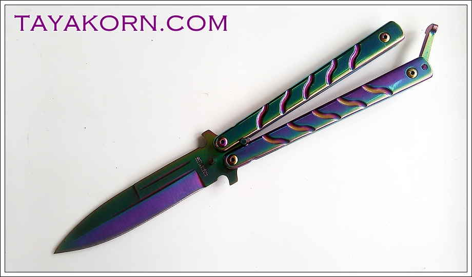มีดBalisong TKBS 009X The Robocop Rainbow