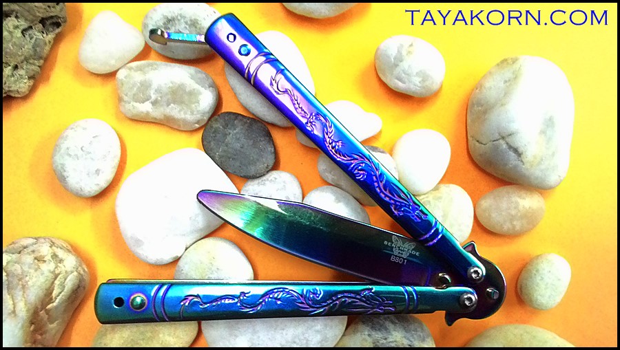 มีดซ้อมควง บาลีซองเรนโบว์ดราก้อน Rainbow Dragon Balisong Trainer TKBS-DG7TR